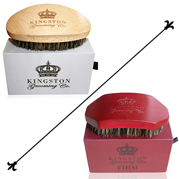 Boar Hair Brush Bundle- Original and Firm brushes! Perfect for any type of hair, beards or waves! Travel Case Included.